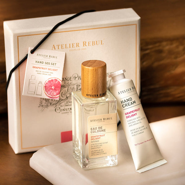 ATELIER REBUL GRAPEFRUIT DELIGHT HAND S.O.S KIT EDC-50ML + HAND CREAM 30ML